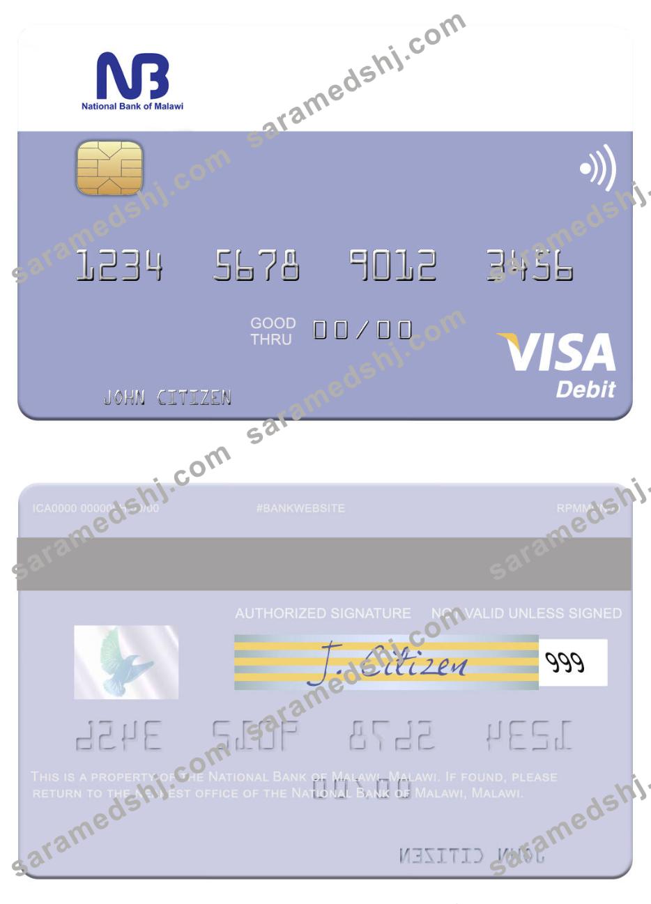 Malawi National Bank of Malawi  visa debit card
